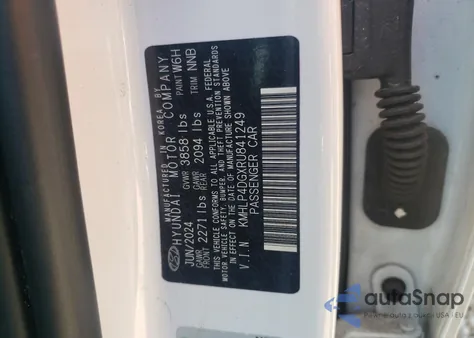 2024 Hyundai Elantra Limited z USA, uszkodzony, nr VIN KMHLP4DGXRU841249